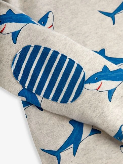Jojo Maman Bebe JoJo Maman Bébé Natural Shark Print Pocket Top 5 Jojo Maman Bebe JoJo Maman Bébé Natural Shark Print Pocket Top - Image 3