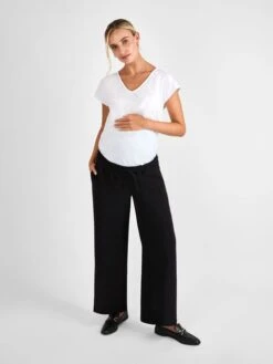 Jojo Maman Bebe JoJo Maman Bébé Black Crepe Wide Leg Trousers With Elasticated Waistband -Jojo Maman Bebe 622512s3