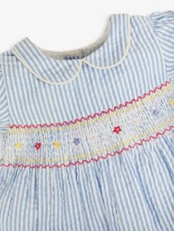 Jojo Maman Bebe JoJo Maman Bébé Blue Strawberry Embroidered Smocked Dress -Jojo Maman Bebe 629151s6