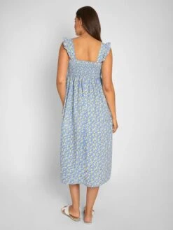 Jojo Maman Bebe JoJo Maman Bébé White Lemon Bloom Print Shirred Maternity Midi Dress -Jojo Maman Bebe 629795s2