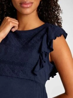 Jojo Maman Bebe JoJo Maman Bébé Navy Jersey Broderie Anglaise Maternity Dress -Jojo Maman Bebe 631502s3