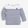 Jojo Maman Bebe JoJo Maman Bébé White Navy Stripe Kids Long Sleeved Breton Top -Jojo Maman Bebe 644047s