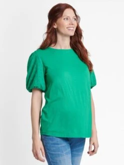 Jojo Maman Bebe JoJo Maman Bébé Green Broderie Sleeve Maternity T-Shirt -Jojo Maman Bebe 649443s3