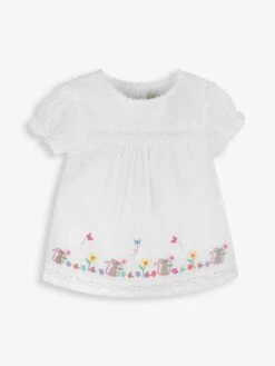 Jojo Maman Bebe JoJo Maman Bébé White Mouse Embroidered Blouse