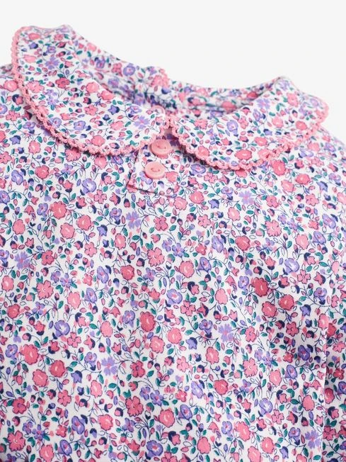 Jojo Maman Bebe JoJo Maman Bébé Pastel Girls' Ditsy Peter Pan Top 4 Jojo Maman Bebe JoJo Maman Bébé Pastel Girls' Ditsy Peter Pan Top - Image 2