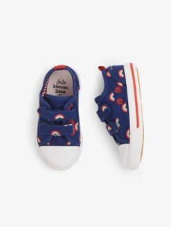 Jojo Maman Bebe JoJo Maman Bébé Navy Kids' Rainbow Canvas Pumps -Jojo Maman Bebe 664851s3