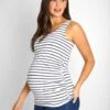 Jojo Maman Bebe JoJo Maman Bébé White Navy Stripe Maternity Vest 1 Jojo Maman Bebe JoJo Maman Bébé White Navy Stripe Maternity Vest -Jojo Maman Bebe 675387s