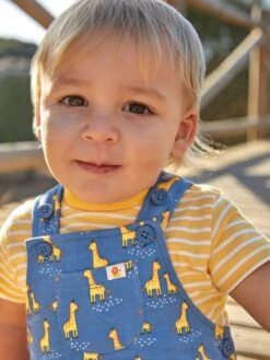 Jojo Maman Bebe JoJo Maman Bébé Indigo 2-Piece Giraffe Print Dungarees & Top Set -Jojo Maman Bebe 687990s2