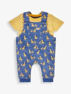 Jojo Maman Bebe JoJo Maman Bébé Indigo 2-Piece Giraffe Print Dungarees & Top Set -Jojo Maman Bebe 687990s3