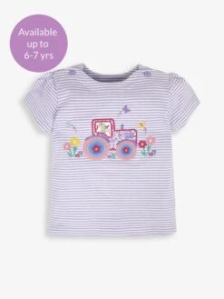 Jojo Maman Bebe JoJo Maman Bébé Lilac Stripe Tractor Appliqué T-Shirt 10 Jojo Maman Bebe JoJo Maman Bébé Lilac Stripe Tractor Appliqué T-Shirt -Jojo Maman Bebe 694361s4