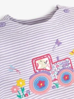 Jojo Maman Bebe JoJo Maman Bébé Lilac Stripe Tractor Appliqué T-Shirt 11 Jojo Maman Bebe JoJo Maman Bébé Lilac Stripe Tractor Appliqué T-Shirt -Jojo Maman Bebe 694361s5