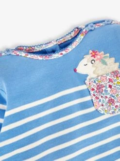 Jojo Maman Bebe JoJo Maman Bébé Blue Hedgehog Pocket Breton Top