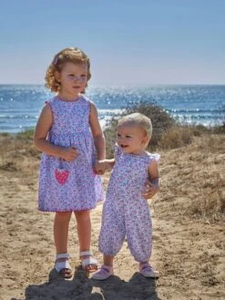 Jojo Maman Bebe JoJo Maman Bébé Blue Strawberry Bloom Print Sunsuit -Jojo Maman Bebe 707159s2