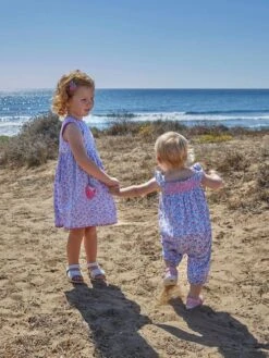 Jojo Maman Bebe JoJo Maman Bébé Blue Strawberry Bloom Print Sunsuit -Jojo Maman Bebe 707159s3