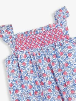 Jojo Maman Bebe JoJo Maman Bébé Blue Strawberry Bloom Print Sunsuit -Jojo Maman Bebe 707159s5