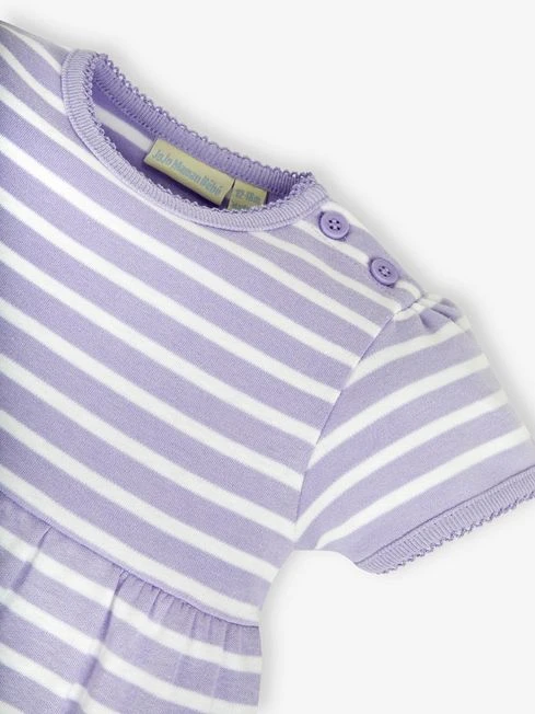 Jojo Maman Bebe JoJo Maman Bébé Lilac Stripe Tractor Appliqué Dress 4 Jojo Maman Bebe JoJo Maman Bébé Lilac Stripe Tractor Appliqué Dress - Image 2