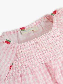 Jojo Maman Bebe JoJo Maman Bébé Pink Strawberry Embroidered Smocked Top -Jojo Maman Bebe 715180s4