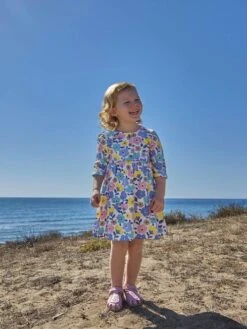 Jojo Maman Bebe JoJo Maman Bébé Cream Floral Print Button Front Dress