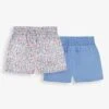 Jojo Maman Bebe JoJo Maman Bébé Summer Ditsy 2-Pack Print & Cornflower Pretty Shorts -Jojo Maman Bebe 719876s