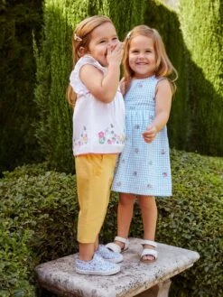 Jojo Maman Bebe JoJo Maman Bébé Blue Gingham Strawberry Appliqué Dress