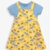Jojo Maman Bebe JoJo Maman Bébé Yellow Girls 2-Piece Zebra Pinafore Dress Set -Jojo Maman Bebe 728392s