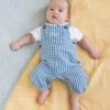 Jojo Maman Bebe JoJo Maman Bébé Navy 2-Piece Gingham Whale Embroidered Dungarees & Collar Body Set -Jojo Maman Bebe 738339s