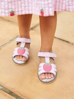 Jojo Maman Bebe JoJo Maman Bébé Pink Strawberry Appliqué Sandals
