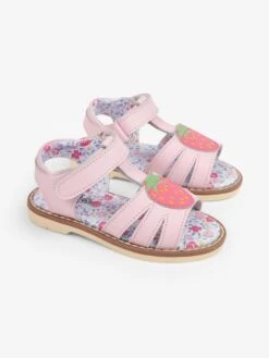 Jojo Maman Bebe JoJo Maman Bébé Pink Strawberry Appliqué Sandals -Jojo Maman Bebe 742202s5