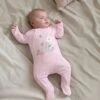 Jojo Maman Bebe JoJo Maman Bébé Pink Mouse Appliqué Zip Sleepsuit -Jojo Maman Bebe 743707s
