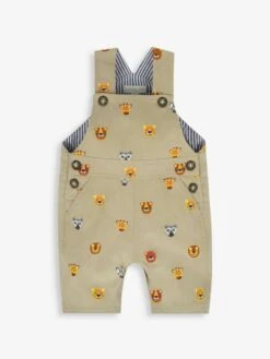Jojo Maman Bebe JoJo Maman Bébé Stone Safari Animal Print Short Dungarees -Jojo Maman Bebe 746186s3