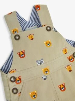 Jojo Maman Bebe JoJo Maman Bébé Stone Safari Animal Print Short Dungarees -Jojo Maman Bebe 746186s4