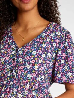 Jojo Maman Bebe JoJo Maman Bébé Navy Floral Print V-Neck Maternity Midi Dress -Jojo Maman Bebe 751325s6