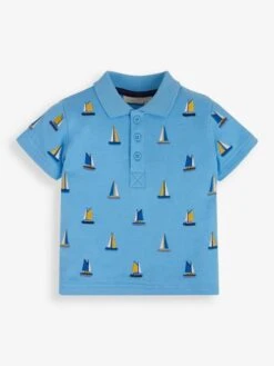 Jojo Maman Bebe JoJo Maman Bébé Blue Boat Embroidered Polo Shirt