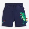 Jojo Maman Bebe JoJo Maman Bébé Navy Kids' Dinosaur Appliqué Shorts -Jojo Maman Bebe 751977s