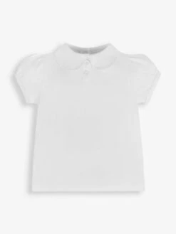 Jojo Maman Bebe JoJo Maman Bébé White Plain Peter Pan Collar T-Shirt