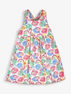Jojo Maman Bebe JoJo Maman Bébé Pink Bright Flamingo Print Cross Back Dress -Jojo Maman Bebe 758982s3