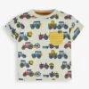 Jojo Maman Bebe JoJo Maman Bébé Stone Farm Vehicles Print Pocket T-Shirt -Jojo Maman Bebe 767320s