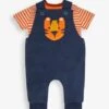 Jojo Maman Bebe JoJo Maman Bébé Navy 2-Piece Tiger Appliqué Dungarees & Top Set -Jojo Maman Bebe 803608s