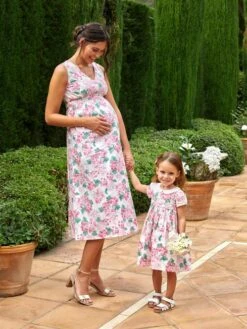 Jojo Maman Bebe JoJo Maman Bébé Floral Hydrangea Print V-Neck Maternity Midi Dress -Jojo Maman Bebe 804952s5