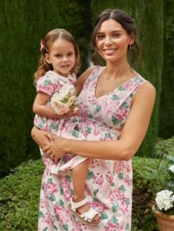 Jojo Maman Bebe JoJo Maman Bébé Floral Hydrangea Print V-Neck Maternity Midi Dress -Jojo Maman Bebe 804952s9