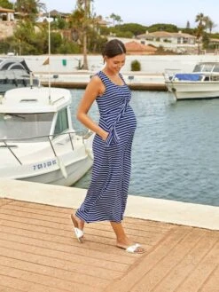 Jojo Maman Bebe JoJo Maman Bébé Navy Breton Maternity & Nursing Maxi Dress -Jojo Maman Bebe 806349s3
