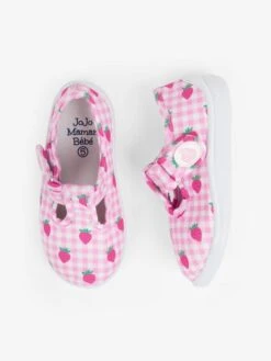 Jojo Maman Bebe JoJo Maman Bébé Pink Strawberry Canvas Summer Shoes -Jojo Maman Bebe 813038s3