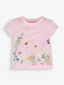 Jojo Maman Bebe JoJo Maman Bébé Pale Pink Stripe Mouse Appliqué T-Shirt 11 Jojo Maman Bebe JoJo Maman Bébé Pale Pink Stripe Mouse Appliqué T-Shirt -Jojo Maman Bebe 815810s4