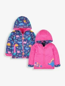 Jojo Maman Bebe JoJo Maman Bébé Pink Dino Applique Reversible Hoodie -Jojo Maman Bebe 824012s2