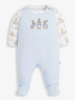 Jojo Maman Bebe JoJo Maman Bébé Blue 2-Piece Peter Rabbit Dungaree Set -Jojo Maman Bebe 8246J4s4