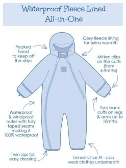 Jojo Maman Bebe JoJo Maman Bébé Navy Waterproof Fleece Lined All-In-One 23 Jojo Maman Bebe JoJo Maman Bébé Navy Waterproof Fleece Lined All-In-One -Jojo Maman Bebe 8327Q6s11