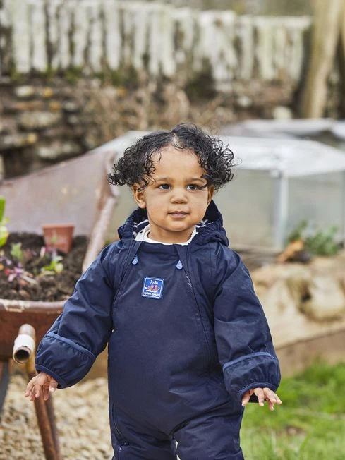Jojo Maman Bebe JoJo Maman Bébé Navy Waterproof Fleece Lined All-In-One 4 Jojo Maman Bebe JoJo Maman Bébé Navy Waterproof Fleece Lined All-In-One - Image 2
