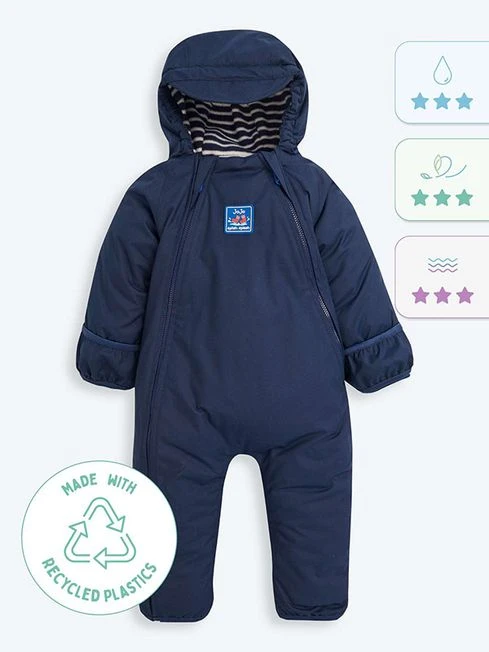Jojo Maman Bebe JoJo Maman Bébé Navy Waterproof Fleece Lined All-In-One 8 Jojo Maman Bebe JoJo Maman Bébé Navy Waterproof Fleece Lined All-In-One - Image 6