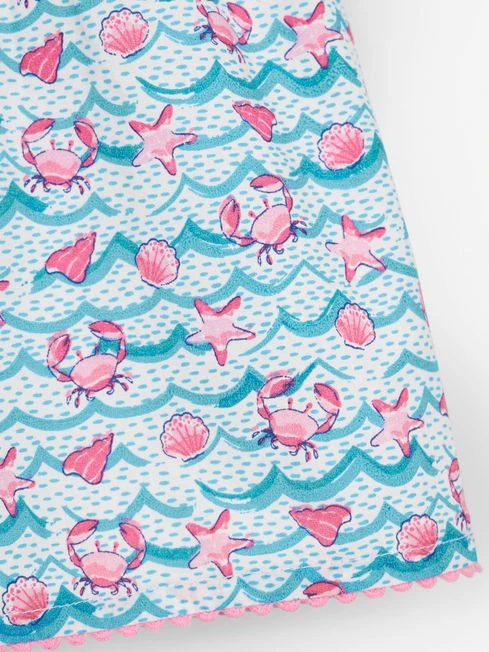 Jojo Maman Bebe JoJo Maman Bébé White Girls' Wave Print Blouse 4 Jojo Maman Bebe JoJo Maman Bébé White Girls' Wave Print Blouse - Image 2