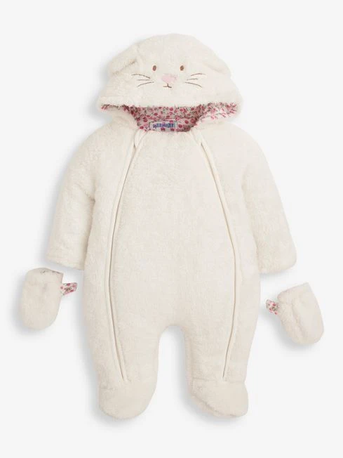 Jojo Maman Bebe JoJo Maman Bébé Cream Bunny Cosy Pramsuit 5 Jojo Maman Bebe JoJo Maman Bébé Cream Bunny Cosy Pramsuit - Image 3